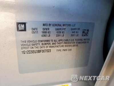 Zdjęcie 12 z 12 samochodu: 2011 CHEVROLET MALIBU 1LT VIN:1G1ZC5EU3BF367023 - miniatura