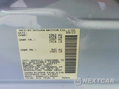 Zdjęcie 13 z 13 samochodu: 2023 NISSAN ALTIMA SR VIN:1N4BL4CV0PN306326 - miniatura