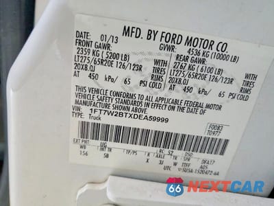 Zdjęcie 13 z 13 samochodu: 2013 FORD F250 SUPER DUTY VIN:1FT7W2BTXDEA59999 - miniatura