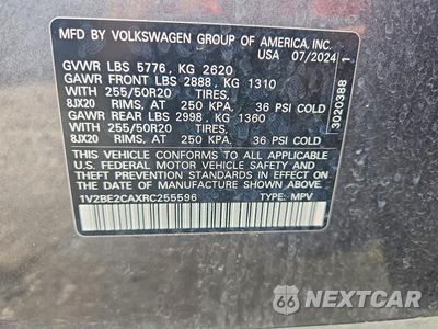 Zdjęcie 13 z 13 samochodu: 2024 VOLKSWAGEN ATLAS CROSS SPORT SEL VIN:1V2BE2CAXRC255596 - miniatura
