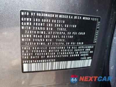 Zdjęcie 12 z 12 samochodu: 2022 VOLKSWAGEN TIGUAN SE VIN:3VV2B7AX8NM049203 - miniatura