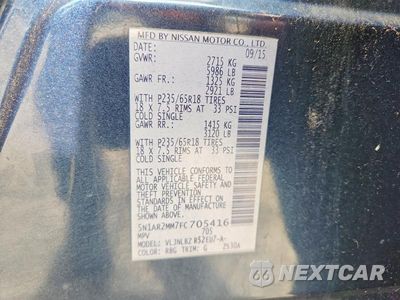 Zdjęcie 14 z 14 samochodu: 2015 NISSAN PATHFINDER S VIN:5N1AR2MM7FC705416 - miniatura