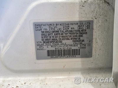 Zdjęcie 13 z 13 samochodu: 2015 NISSAN SENTRA SV VIN:3N1AB7APXFL637253 - miniatura