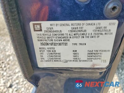 Zdjęcie 12 z 12 samochodu: 2002 CHEVROLET SILVERADO K1500 VIN:2GCEK19T221307728 - miniatura