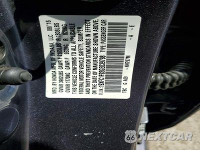 Zdjęcie 12 z 12 samochodu: 2016 HONDA CIVIC TOURING VIN:19XFC1F92GE039798 - miniatura
