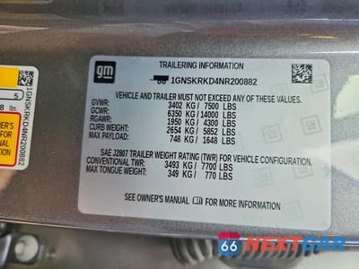 Zdjęcie 13 z 13 samochodu: 2022 CHEVROLET TAHOE K1500 RST VIN:1GNSKRKD4NR200882 - miniatura