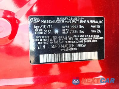Zdjęcie 12 z 12 samochodu: 2014 HYUNDAI ELANTRA SE VIN:5NPDH4AE2EH519959 - miniatura