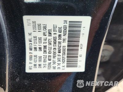 Zdjęcie 13 z 13 samochodu: 2016 HONDA ACCORD EX VIN:1HGCR2F73GA068379 - miniatura