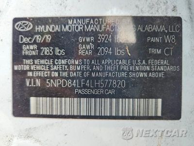 Zdjęcie 12 z 12 samochodu: 2020 HYUNDAI ELANTRA SEL VIN:5NPD84LF4LH577820 - miniatura