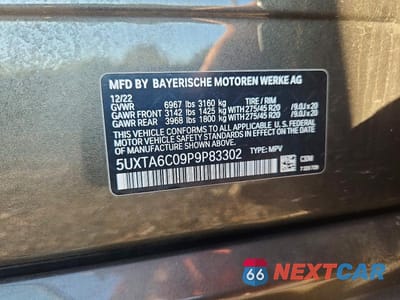 Zdjęcie 13 z 13 samochodu: 2023 BMW X5 XDRIVE45E VIN:5UXTA6C09P9P83302 - miniatura