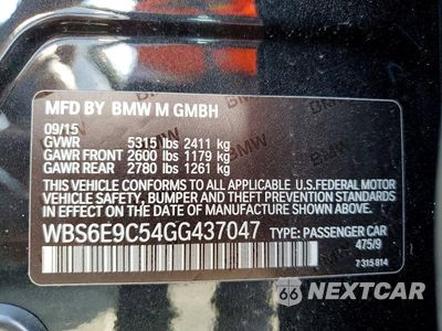 Zdjęcie 12 z 12 samochodu: 2016 BMW M6 GRAN COUPE VIN:WBS6E9C54GG437047 - miniatura