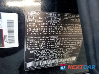 Zdjęcie 13 z 13 samochodu: 2014 LAND ROVER RANGE ROVER SPORT HSE VIN:SALWR2WF9EA379937 - miniatura