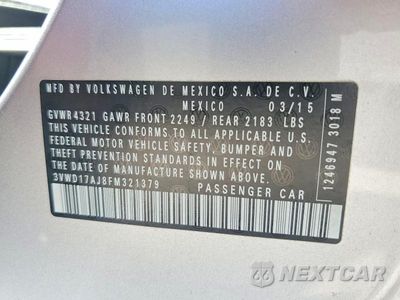 Zdjęcie 12 z 12 samochodu: 2015 VOLKSWAGEN JETTA SE VIN:3VWD17AJ8FM321379 - miniatura