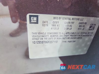 Zdjęcie 12 z 12 samochodu: 2016 CHEVROLET MALIBU VIN:1G1ZE5ST6GF237119 - miniatura