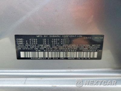 Zdjęcie 12 z 12 samochodu: 2018 SUBARU IMPREZA PREMIUM PLUS VIN:4S3GKAD63J3624940 - miniatura