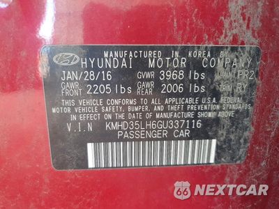 Zdjęcie 12 z 12 samochodu: 2016 HYUNDAI ELANTRA GT BASE VIN:KMHD35LH6GU337116 - miniatura