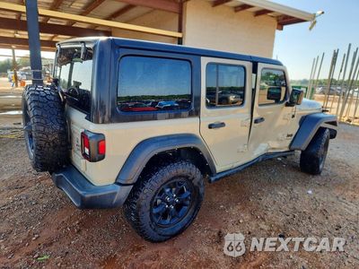 Trzecie zdjęcie samochodu z tyłu: 2022 JEEP WRANGLER UNLIMITED SPORT VIN:1C4HJXDG7NW243373 - miniatura