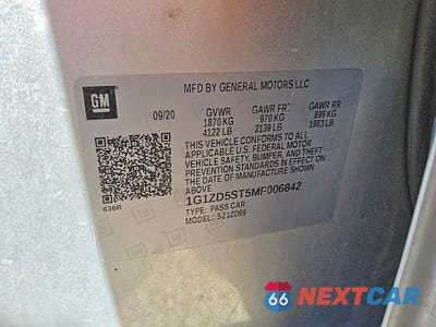 Zdjęcie 12 z 12 samochodu: 2021 CHEVROLET MALIBU LT VIN:1G1ZD5ST5MF006842 - miniatura