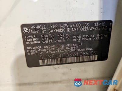 Zdjęcie 12 z 12 samochodu: 2010 BMW X5 XDRIVE30I VIN:5UXFE4C53AL385109 - miniatura
