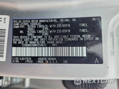 Zdjęcie 13 z 13 samochodu: 2022 TOYOTA HIGHLANDER HYBRID LE VIN:5TDBBRCH8NS559812 - miniatura