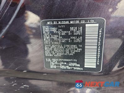 Zdjęcie 13 z 13 samochodu: 2011 NISSAN QUEST 3.5 S VIN:JN8AE2KP4B9007175 - miniatura