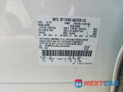 Zdjęcie 13 z 13 samochodu: 2020 FORD EDGE SEL VIN:2FMPK4J96LBA09541 - miniatura