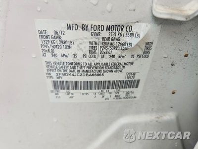 Zdjęcie 13 z 13 samochodu: 2013 FORD EDGE SEL VIN:2FMDK4JC2DBA66965 - miniatura