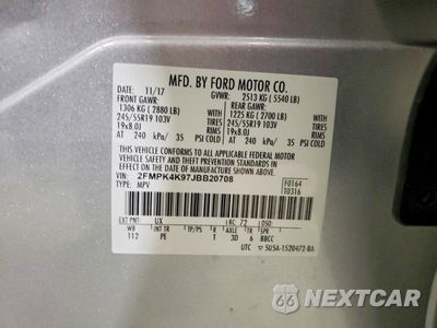 Zdjęcie 13 z 13 samochodu: 2018 FORD EDGE TITANIUM VIN:2FMPK4K97JBB20708 - miniatura