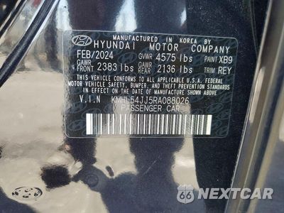 Zdjęcie 12 z 12 samochodu: 2024 HYUNDAI SONATA HYBRID LIMITED VIN:KMHL54JJ5RA088026 - miniatura