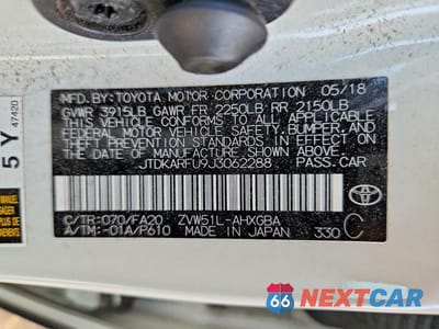 Zdjęcie 13 z 13 samochodu: 2018 TOYOTA PRIUS THREE VIN:JTDKARFU9J3062288 - miniatura
