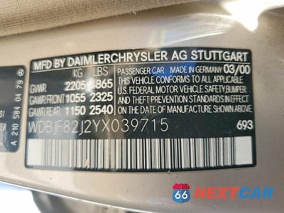 Zdjęcie 12 z 12 samochodu: 2000 MERCEDES-BENZ E 320 4MATIC VIN:WDBJF82J2YX039715 - miniatura