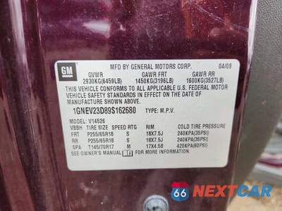 Zdjęcie 13 z 13 samochodu: 2009 CHEVROLET TRAVERSE LT VIN:1GNEV23D89S162680 - miniatura