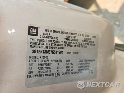Zdjęcie 12 z 12 samochodu: 2007 GMC NEW SIERRA K1500 VIN:3GTEK13M87G511904 - miniatura
