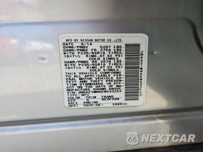Zdjęcie 13 z 13 samochodu: 2014 NISSAN MURANO SL VIN:JN8AZ1MW8EW533253 - miniatura
