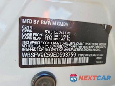 Zdjęcie 12 z 12 samochodu: 2014 BMW M5 VIN:WBSFV9C59ED593759 - miniatura