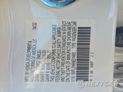 Zdjęcie 12 z 12 samochodu: 2022 HONDA CIVIC SPORT VIN:19XFL2H86NE014409 - miniatura