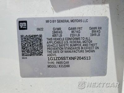 Zdjęcie 13 z 13 samochodu: 2022 CHEVROLET MALIBU LT VIN:1G1ZD5STXNF204513 - miniatura