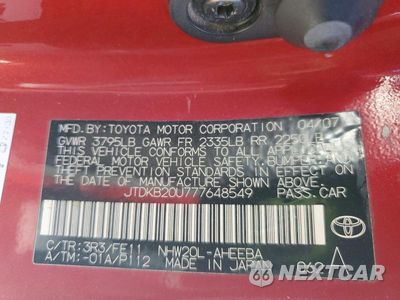 Zdjęcie 14 z 14 samochodu: 2007 TOYOTA PRIUS BASE VIN:JTDKB20U777648549 - miniatura