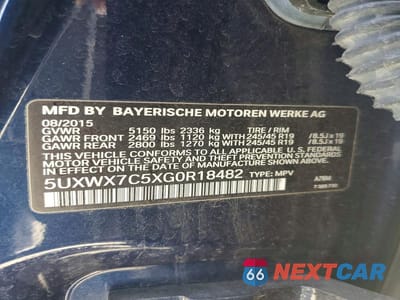 Zdjęcie 12 z 12 samochodu: 2016 BMW X3 XDRIVE35I VIN:5UXWX7C5XG0R18482 - miniatura
