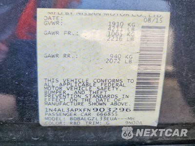 Zdjęcie 12 z 12 samochodu: 2015 NISSAN ALTIMA 2.5 S VIN:1N4AL3APXFN903296 - miniatura