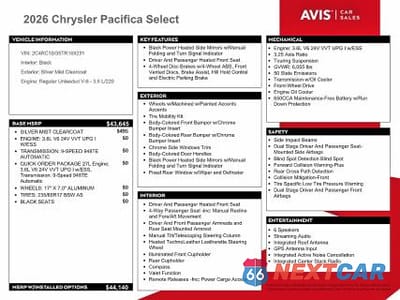 Zdjęcie 13 z 14 samochodu: 2026 CHRYSLER PACIFICA SELECT VIN:2C4RC1BG5TR169231 - miniatura
