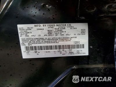 Zdjęcie 13 z 13 samochodu: 2007 FORD EDGE SEL PLUS VIN:2FMDK49C07BB45642 - miniatura
