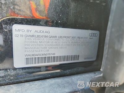 Zdjęcie 12 z 12 samochodu: 2019 AUDI A8 L VIN:WAU8DAF83KN015749 - miniatura