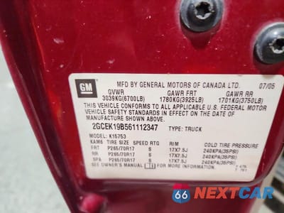 Zdjęcie 13 z 13 samochodu: 2006 CHEVROLET SILVERADO K1500 VIN:2GCEK19B561112347 - miniatura