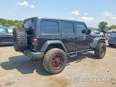 Trzecie zdjęcie samochodu z tyłu: 2021 JEEP WRANGLER UNLIMITED SPORT VIN:1C4HJXDN5MW554426 - miniatura