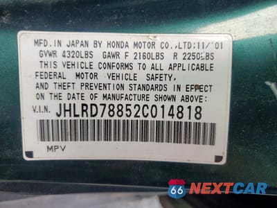 Zdjęcie 13 z 13 samochodu: 2002 HONDA CR-V EX VIN:JHLRD78852C014818 - miniatura