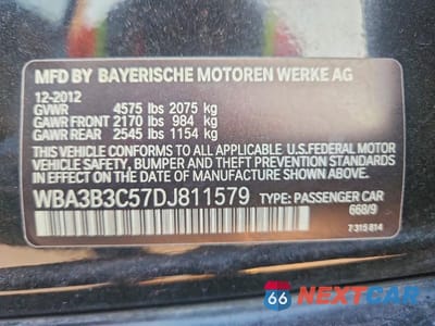 Zdjęcie 12 z 12 samochodu: 2013 BMW 328 XI VIN:WBA3B3C57DJ811579 - miniatura