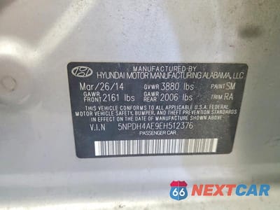 Zdjęcie 12 z 12 samochodu: 2014 HYUNDAI ELANTRA SE VIN:5NPDH4AE9EH512376 - miniatura