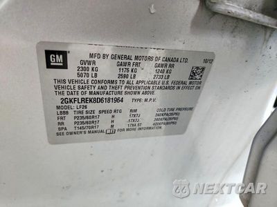 Zdjęcie 12 z 12 samochodu: 2013 GMC TERRAIN SLE VIN:2GKFLREK8D6181964 - miniatura
