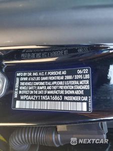Zdjęcie 12 z 12 samochodu: 2022 PORSCHE TAYCAN VIN:WP0AA2Y11NSA16863 - miniatura